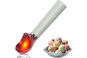 HOMELYLIFE Heated Ice Cream Scoop, Electric Ice Cream Scoop Rechargeable with LED Display, Handheld Heating Up to 158°F, IP67 Waterproof Icecream Scoop for Hard Ice Cream (White, 2 Oz)