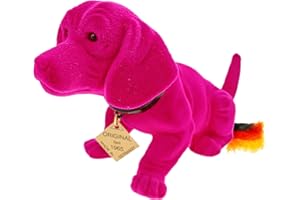 Kremers Schatzkiste Wackeldackel Pink 19cm Handgefertigt Deutschland Dekoration - Nostalgische Auto Deko für Hutablage - Wackelkopffigur - Geschenk für Autoliebhaber - Made in Germany