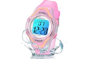 Juboos Nouvelles Montres pour Enfants 7 Couleurs, Montre à Quartz Analogique pour Enfants pour Garçons, Filles, Montres étanches,Bracelet Souple pour Enfants