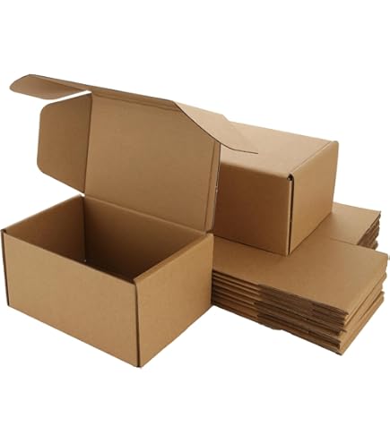 JMIATRY 30 Pack Shipping Boxes, 6x4x3 Inches Small Cardboard Gift Boxes, Corrugated Cardboard Postal Boxes For Packing, Brown - View #6