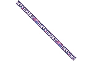 UNIQUE Multicolor Birthday Blossoms Foil Long Fold Banner (3.6 meters) 1 Piece - Vibrant Celebration Decor for All Ages