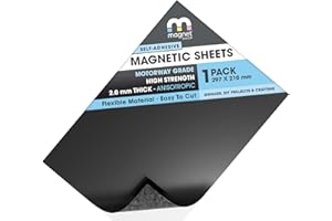 THE MAGNET SHOP TMS Extra Strong Magnetic Sheet A4 | Self-Adhesive and Super Strength Magnet for Crafts, Sign Making and More | Motorway Vehicle Grade with Powerful Pull and Grip [30 x 21cm, 2.0mm thick, Anisotropic]