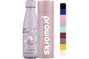 PROWORKS Bottiglia Acqua in Acciaio Inox, Senza BPA Vuoto Isolato Borraccia Termica in Metallo per Bevande Calde per 12 Ore & Fredde 24 Ore, Borraccia per Sport e Palestra - 1.5 Litre - Blu