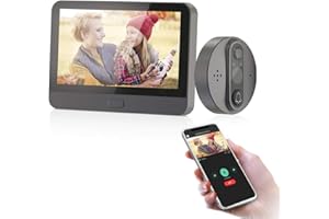 JeaTone Digital peephole For door thicknesses from 35 to 130 mm Watch with 120 ° AHD 1080P camera 4.3 inch screen Infrared night vision Instant motion or video