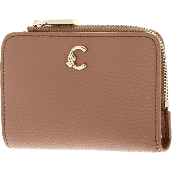 Portefeuille COCCINELLE En Cuir Grainé Couleur Nocciola - Pour Femme, Plusieurs Rangements Carte