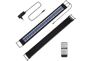 Cecaylie Eclairage LED d'aquarium 30W, lampe d'aquarium mode 24/7, luminosité réglable, gradation, pour aquariums d'eau douce de 90-120cm, plusieurs modes météo