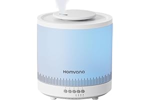 Homvana Luftbefeuchter für Schlafzimmer, 1,8L Top-Fill, Cool Mist 30H Dauerhaft, Kinderzimmer Baby, BPA Free, Aromadiffusor für Pflanzen 7Color Night Light