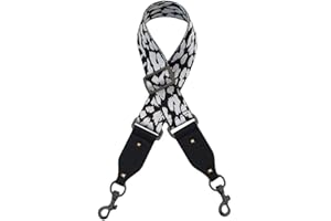 SANTIMON Bandoulière de Rechange Anse de Sac Sangle Reglable Simili Cuir Femmes Lanière Épaule Chaîne pour Sac à Main Pochette avec Métal Mousqueton Léopard(Gris)
