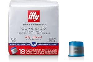 illy Capsule Caffè Iperespresso Tostato CLASSICO Lungo, 6 Confezioni da 18 Capsule, Totale 108 Capsule