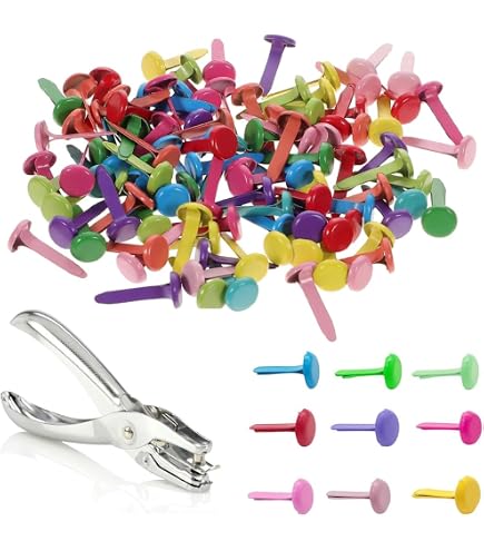 50 Brads Metallici A Forma Di Cuore – Testa Rotonda – Fermagli Per Carta E Scrapbooking – Multicolore (Rosso)