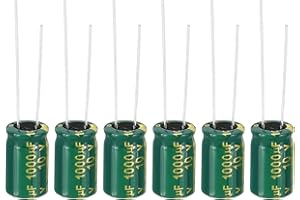 PATIKIL 10V 1000uF Electrolytic Capacitors, 6Pcs 8x12mm Aluminum High Frequency Electrolytic Capacitors for TV, LCD Monitor, Refrigerator, Circuit Boards, Green