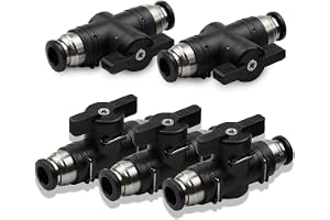 Pneumatiska kontakter, 5-delade pneumatiska kulventiler 8 mm, tryckluftskontakt, push-to-connect kontrollventilskruvanslutnin