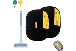 Mizijia 2 Pezzi Pet Hair Remover Glove+ 4 in 1 Spazzola per Gatti Cani, Yomi Pet Guanto, Guanto Rimuovi Peli Animali, Guanto per La Rimozione dei Peli di Animali Domestici(in Omaggio 2 Ganci)