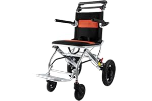 ByteTecpeak M2 Sedia a rotelle pieghevole, leggera, ultraleggera, pieghevole, per disabili e anziani, in acciaio con poggiapiedi, Wheelchair, capacità di carico 100 kg, colore: nero