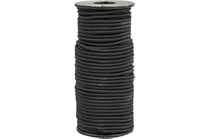 DHAIQC Corda Elastica Nero 4 mm X 30 m, Corde Elastiche Cavo Elastico Marino Corda Gomma per Teloni, Bagagli, Campeggio, Kayak, Lacci per Scarpe, Progetti Fai Da Te (Nero, 4MM X30M)