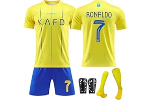 WGVSVLK Maillot Foot Enfant,23-24 Maillots Football,No.7 Football Ensemble Entraînement,T-Shirt Short Chaussettes et genouillère,pour Enfants,adolescents,passionnés de football