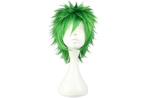 COSPLAZA Cosplay Wigs Kostüme Perücken Kurz Gruen Spiked Punk St Patricks Day Kostuem Party Haar