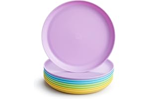 Munchkin Platos para Bebé, Vajilla para Bebé y Niños Pequeños, Set de Platos de Plástico Libre de BPA, Platos Infantiles de Colores, Juego de Platos Apilables, Aptos para Lavavajillas, Lote de 8