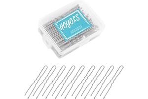 Hoyols Lot de 100 épingles à cheveux en forme de U en métal incurvé, bouclé, ondulé, pour chignons, femmes et filles, accessoires de salon de coiffure, 6 cm (argent)