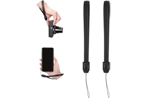 Kiorafoto 2 Pack Camera Wristband, Doux et Confortable Camera Wristband 9,25 Pouces Cuir Durable Court Bracelet Léger pour Téléphone Portable Porte - Clés Badge USB Flash Drive Wallet