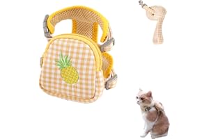 ESENLONG Katzen Leine Katzengurt mit Zugseil，katzengeschirr mit Leine ausbruchsicher，Kontrollierbares und verstellbares Zugseil für Kätzchen und Welpen