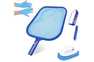 Kungfu Mall Les Accessoires du kit de Nettoyage de Spa contiennent Un Filet de Piscine, Une Brosse de Piscine et Un Tampon à récurer, Ainsi qu'une Paire de Gants
