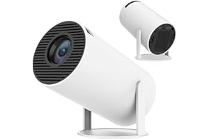 AILRINNI 4K Mini Projector with WiFi and Bluetooth 5.0-200 ANSI Outdoor Movie Projector, Auto Keystone Correction Portable Smart Projector Home Theater Compatible with iOS/Android/PC/DVD (White)