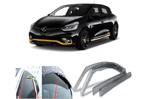 AC WOW Lot de 4 déflecteurs d'air pluie pour Renault Clio IV 5 portes hayon 2012 2013 2014 2015 2016 2017 2018