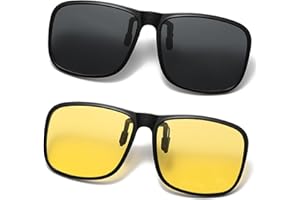 Hifot Clip Gafas de Sol polarizadas Lentes, Flip up para Mujer Hombre, Suplementos de Sol para Gafas graduadas