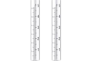 OUNONA 2 x Replacement Glass Rain Gauge Tube Rain Gauge Test Tube with Ladder for Garden Outdoor Garden Home 12 cm