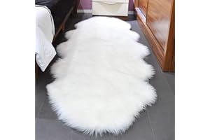 SXYHKJ Tappeto Morbido e soffice,Faux Pelliccia di Agnello,Fluffy Soft Hair Decorativo Cuscino da Sedia Divano stuoia (60x160cm, Blanco)