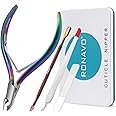 4pcs Cuticle Cutter Set-Cuticle Trimmer with Cuticle Pusher and Nano Glass Nail Shiner.RONAVO Cuticle Remover Nippers Stainless Steel Cutter Clippers,Professional Manicure Tools for Home and Salon Use