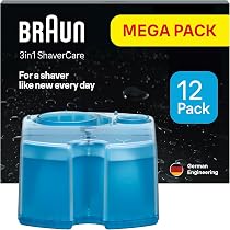 Braun 3-in-1 ShaverCare Reinigungskartuschen für Reinigungsstationen – ORIGINAL Kartuschen – Reinigt Rasierer 10x besser als Wasser, Scherkopfreiniger, Entfernt Haare und Hautpartikel – 12er Pack Drogerie & Körperpflege