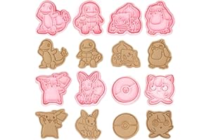 BELUGSIN 8 Stück Ausstechformen Set Kunststoff Ausstecher Cartoon Keksausstecher 3D Keksausstecher Karikatur Plätzchenform Rosa Ausstecher Plätzchenausstecher für Cookie Fondant Schokoladen