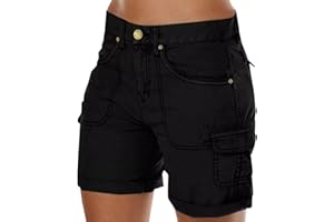 POIUIYQA Pantalones Cortos Mujer Verano Ligeros Elasticos Pantalones Cortos Impermeable con Bolsillos Golf Deportes Cargo Hiking Shorts Trekking Pants De Trabajo
