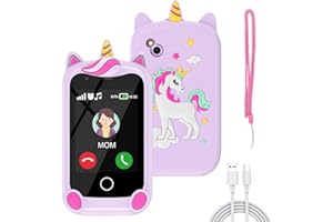Alutoria Smartphone per Bambini, Cellulare Giocattolo Fiabe Audiolibri Telefono Console Portatili, Giocattoli Elettronici Educativi, Regalo di Compleanno per Bambini, Viola
