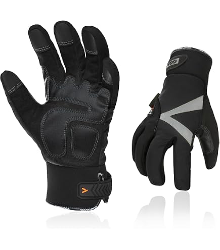 Guanti Da Lavoro Invernali Vgo - Resistenti Al Freddo Fino A 5°C, Compatibili Touchscreen, Palmo ANSI Livello 6, Lavabili