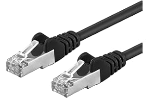 PremiumCord Kabel sieciowy, Ethernet, LAN & Patch kabel CAT6a, 10 Gbit/s, ekranowanie S/FTP PIMF, AWG 26/7, 100% Cu, szybko elastyczny i wytrzymały kabel RJ45, czarny, 1 m