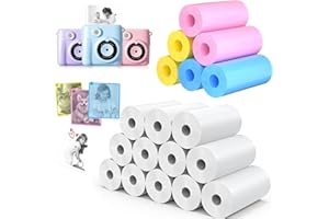 QUASON 18 Rolls Kids Camera Paper Roll Refill Compatible with Most Instant Print Cameras for Kids （2.24"x0.98" ）