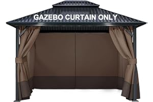 COWVIE Gazebo Privacy Curtain Replacement Universal 4-Panel Sidewalls 3m x 3 m (Only Curtain)