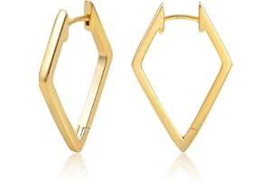 ALEXCRAFT Boucle Oreille Femme Argent 925 Creole Plaqué Or 14K Géométrique