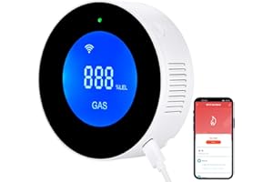 D MODUN Rilevatore di Gas naturale WiFi, allarme portatile per perdite di gas compatibile con Smart APP, Tuya, monitor di gas metano con allarme vocale da 85 dB e allarme visivo di concentrazione di gas