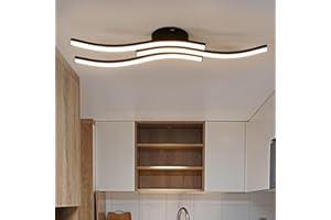 GOECO Plafonnier LED 20W, Moderne Luminaire Plafonnier avec 3 Tubes, Lumière Chaude 3000K Lustre Intérieur Lampe de Plafond pour Chambre à Coucher, Salon, Cuisine, Noir