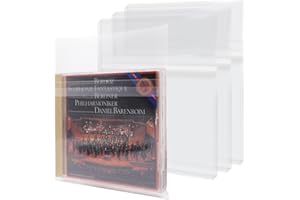 sdroceRyaM 50PCS CD Outer Sleeves Clear Plastic CD Outer Sticky Sleeves Plastic Protective Sleeves Anti-Static for CD and DVD Storage