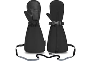 Andake Guanti Sci Bambini, 1-6 Anni Ragazzi e Ragazze Thinsulate Caldo Impermeabile A Prova di Vento muffola Traspirante Termico Guanti Bambini per Sci, Snowboard e Sport Invernali All'aperto