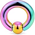 Briana Williams PA Ring Captive Bead Rings Stainless Steel Prince Albert Piercing Jewellery Rainbow CBR