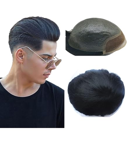 Sistemi Di Sostituzione Dei Capelli Per Uomo #1B Off Parrucchino Nero - Foto 4