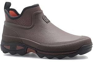 Rouchette Herren Gummistiefel Kurze Rutschfeste Regenstiefel Gartenschuhe Wasserdichte Kurz Stiefel