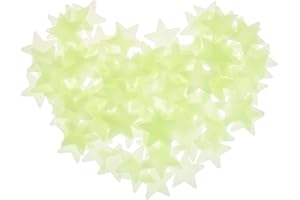100PCS Home Wall Glow In The Dark Stars Stickers Decal Baby Kid's Nursery Room - DIY Wall Decal - Light Green - Plastic Luminous Wall Stickers Bedroom Decoration (One Orange peel device AS GIFT) by LianLe