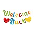 bng-bng Welcome Back Bunting Banner Colorful Welcome Home Back to School Decoration for Welcome Back Welcome Home Baby Shower Party School Return Party Classroom Decorations Party Supplies Multicolor